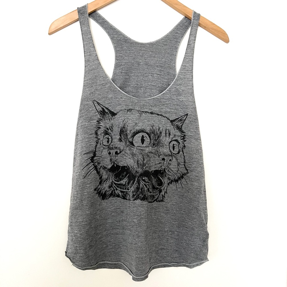 American Apparel Janus Cat Tank Top in Athletic Gray